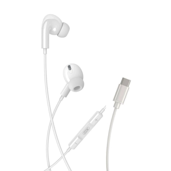 In-Ear USB-C / TYP-C Kontakt Hörlurar med Mikrofon - Vit Vit