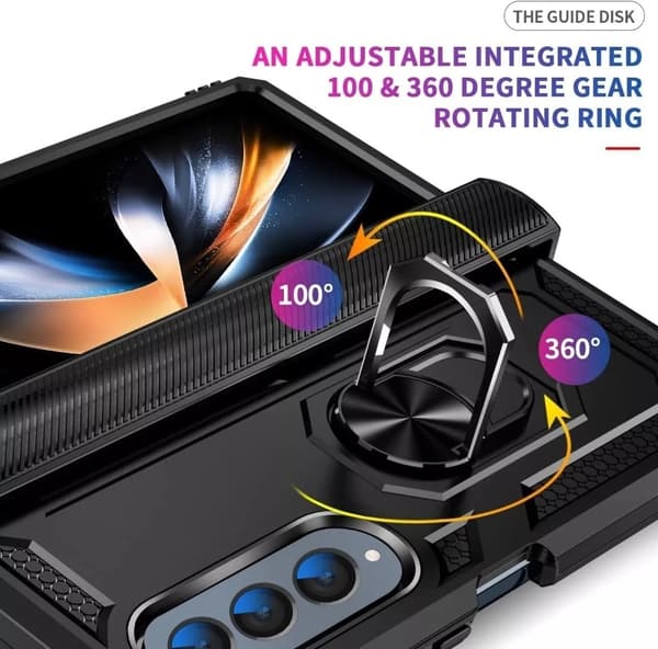 Samsung Galaxy Z Fold 6 - Stötsäker Ring Armor Stand Slimmt mobilskal Röd Röd