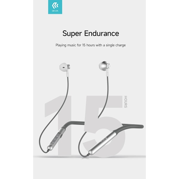 Devia Bluetooth Smart Trådlös Handsfree Magnetic Neckband Titan grå