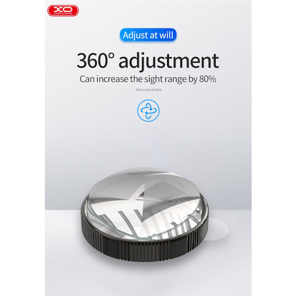 2-Pack Dödvinkel backspegel 360 rotation Vattentät HD-spegel grå