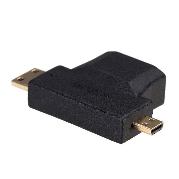 HDMI hona till mini-HDMI adapter, mikro-HDMI hane -Akyga Svart