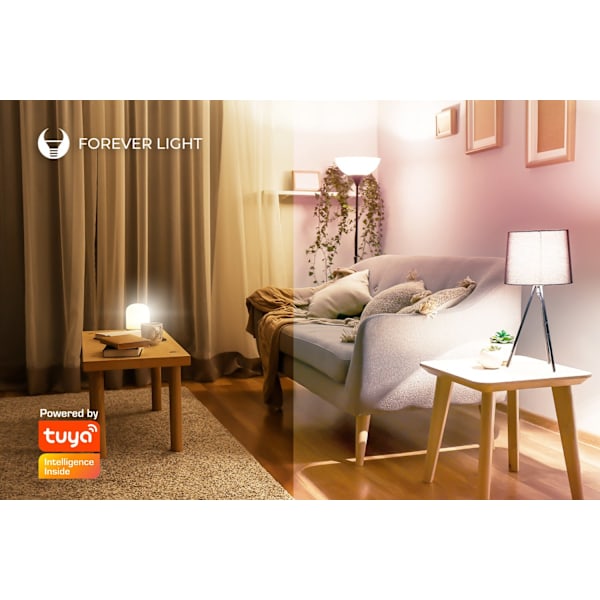 FOREVER LED Smart RGB E27 Wifi Glödlampa 10W/60W, 806lm multifärg