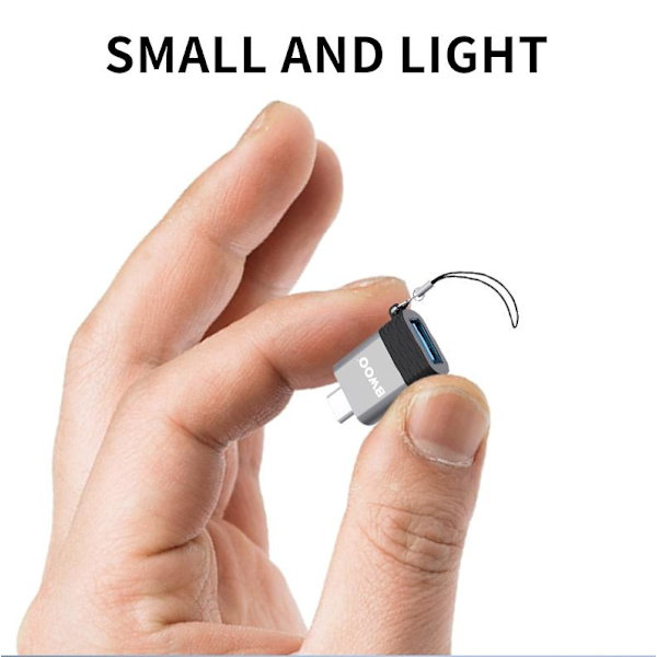 BAWOO USB-C till USB OTG-Converter Adapter Kontakt grå