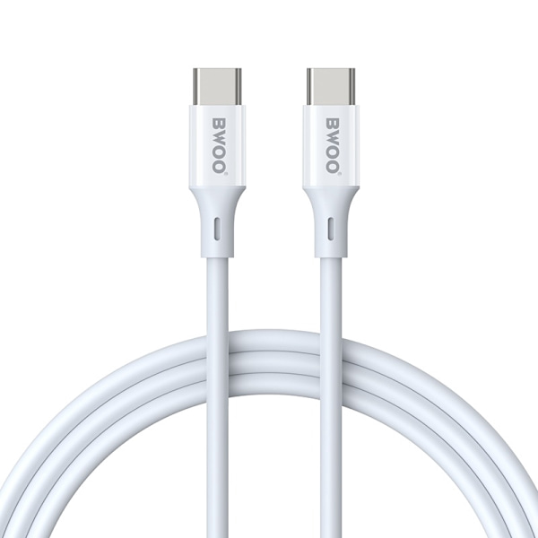 USB-C Laddkabel 1m 60W – Snabb Data & Laddning för iPhone, Samsung, iPad & Android Vit