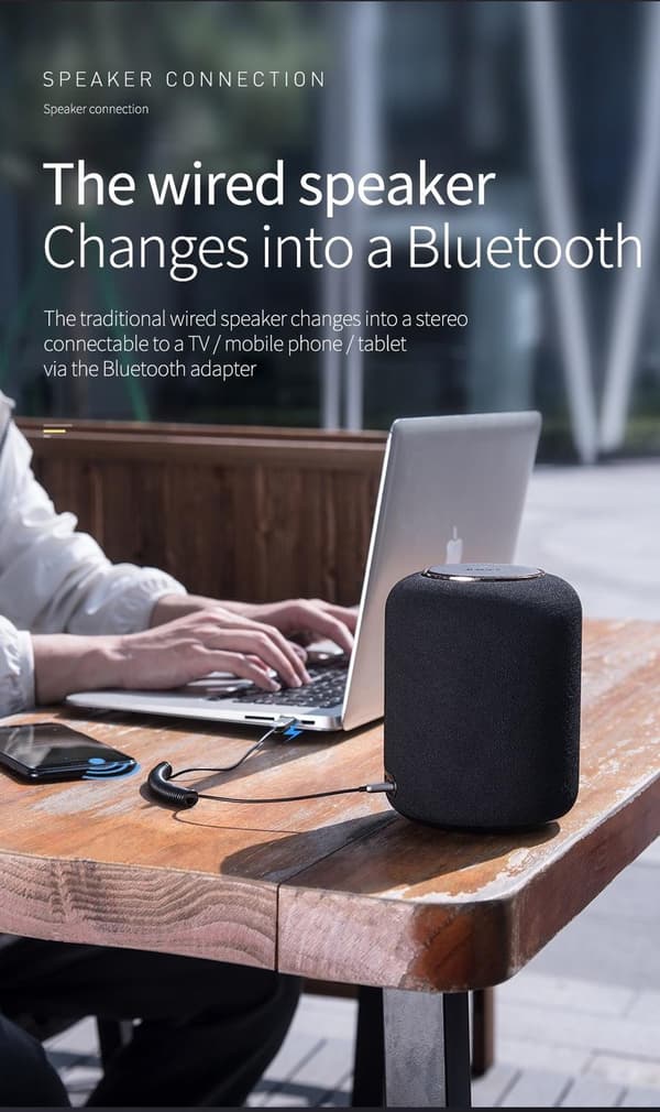 Baseus BA01 USB Bluetooth Sändare Bil AUX 3,5mm Adapter Svart