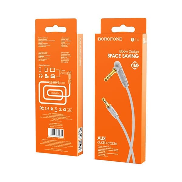 Borofone AUX Ljudkabel med 3,5 mm  kontakt - 1m Grey