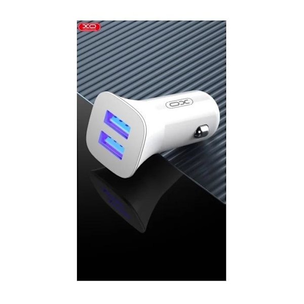 Universal 12W Billaddare Snabbladdning Dual USB 2,4Amp Vit