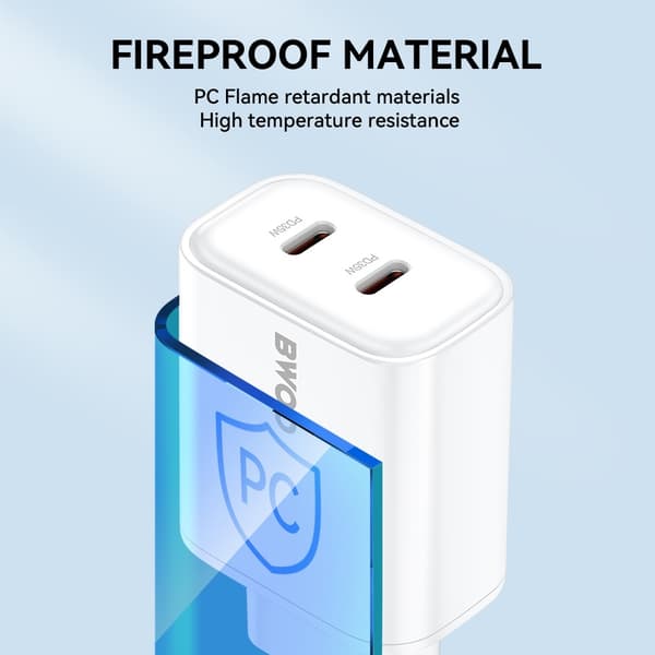iPhone 17/116/15, iPad  kompatibel 35W Snabbladdare PD Dual USB-C Vit