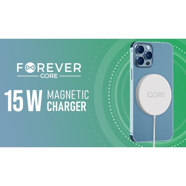 MagSafe-kompatibel Magnetic 15W Trådlös laddare Forever CORE Vit