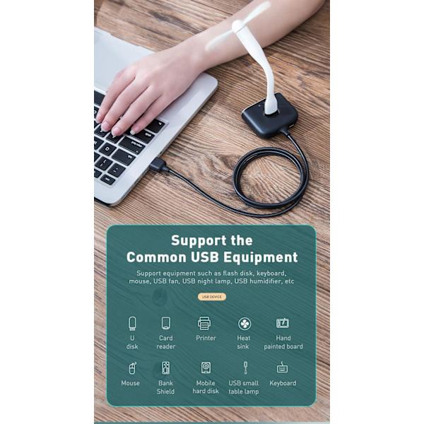 4in1 USB Hub, USB 3.0 BASEUS Square Round Svart