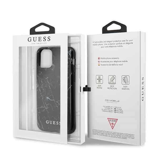 iPhone 12 Mini - Guess Original Marble Collection skal Svart