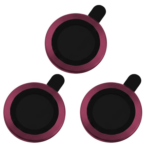 [3-Pack] iPhone 18 Pro – Kameralinsskydd Härdat Glas 9H – Dark Cherry multifärg
