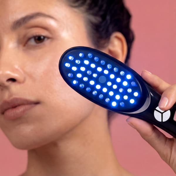 Marielle Hårbottenborste med LED-ljus, Ånga & Vibrationsmassage / Hårvårdsenhet Rosa