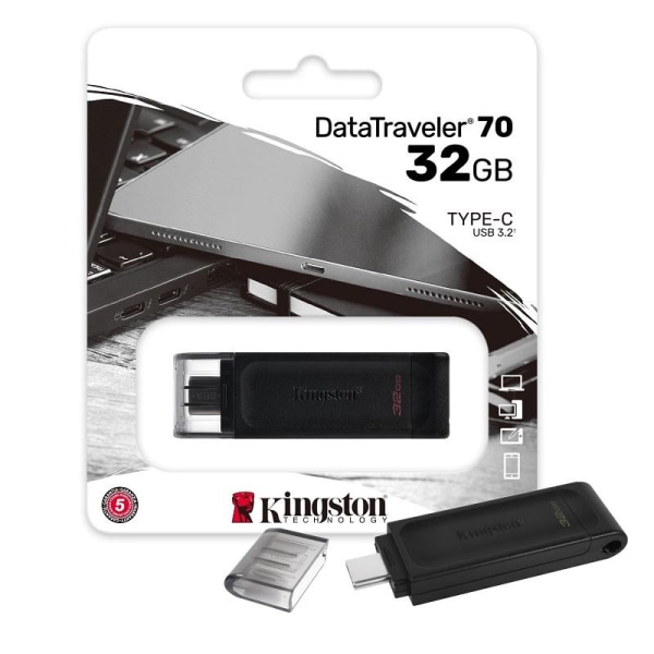 Kingston USB-C-kontakt 32GB DataTraveler USB-minne Svart