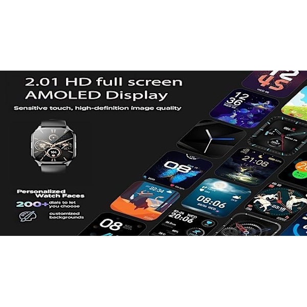 XO J10 Smartklocka AMOLED-skärm Vattentät, aktivitetsmätare Svart