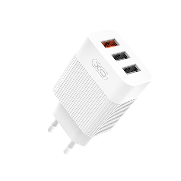 3xUSB QC 18W Snabbladdning Väggladdare iPhone Samsung Vit