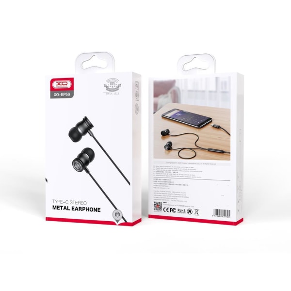 USB-C In-Ear Hörlurar med Mikrofon iPhone 15,16 /Samsung /Android Svart