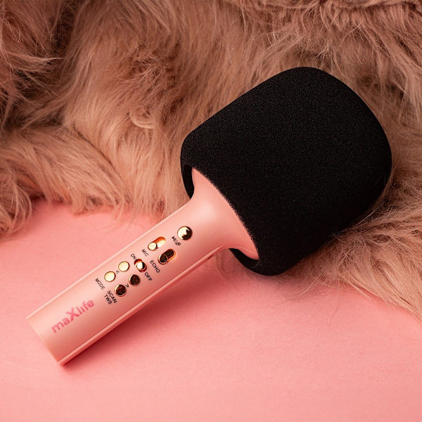 Maxlife MXBM-600 Karaoke Trådlös Mikrofon med Bluetooth-högtalare - Rosa Rosa