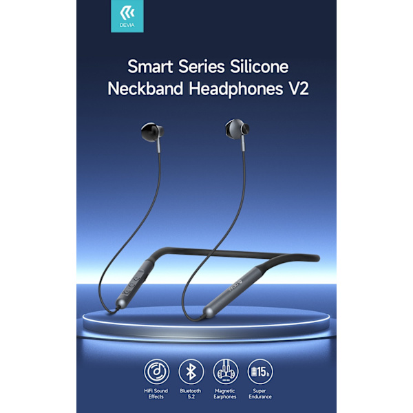 Devia Bluetooth Smart Trådlös Handsfree Magnetic Neckband Titan grå