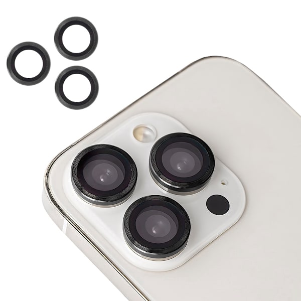 3-Pack - iPhone 15 Pro / 15 Pro Max - 9H kameraskyddsglas Transparent