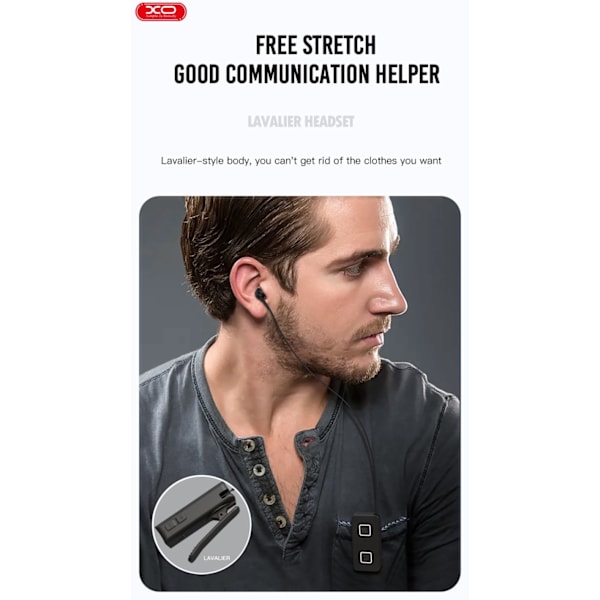 LAVALIER Smart Business Bluetooth-hörlurar - XO BE31 Svart