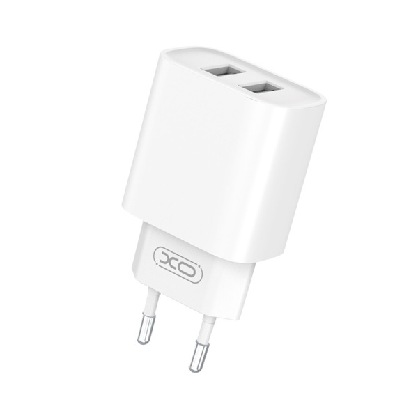 XO CE02C 2xUSB Snabbladdning Väggladdare iPhone, Samsung - Vit Vit