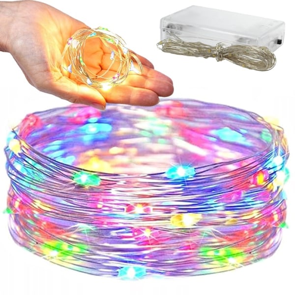 MultiFärg 10m RGB Tråd LED-strip,  100 LEDs multifärg