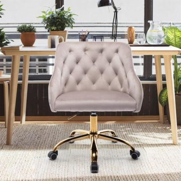 Hemmakontorsstol, Klädd stol, Modern, Justerbar Executive Chair, Swivel Chair, Rose