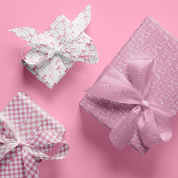 12 ark rosa presentpapper med rosetter, sött rosa presentpapper, DIY-hantverk, vackert presentpapper för födelsedagar och alla hjärtans dag.