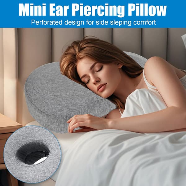 Piercingkudde med hål, Memory Foam-kudde, Piercingkudde med hål, Piercingkudde för öron för sidosovare för smärtlindring