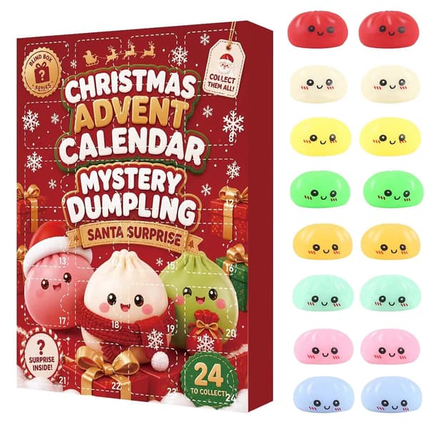 Jule Squishy Julekalender 2026 Nedtællingskalender, Overraskelser Sensorisk Fidget Legetøj til Voksne, Julefest Gaver.