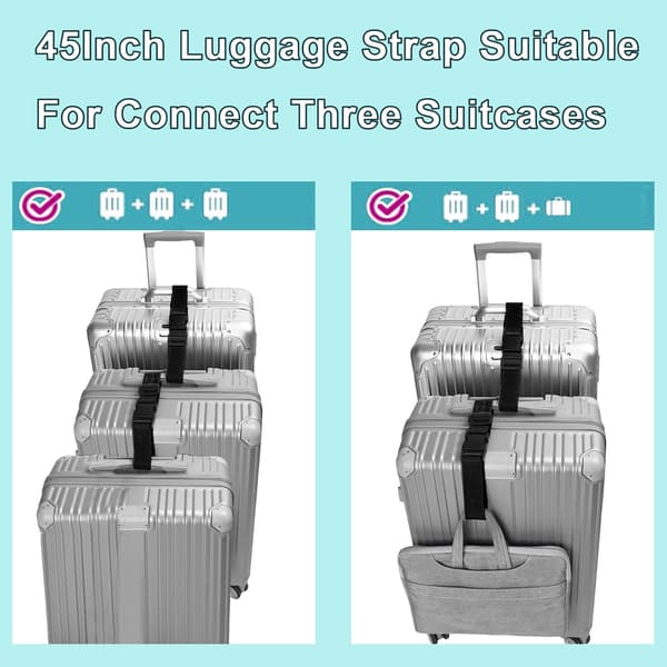 4-pack bagageremmar, justerbara bagageremskontakter (för handbagage), för att säkra resväskor.