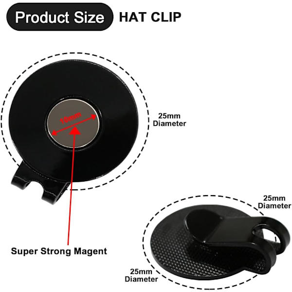 Standard Hat-Clip Golf Ball Marker Holder (2-pack)