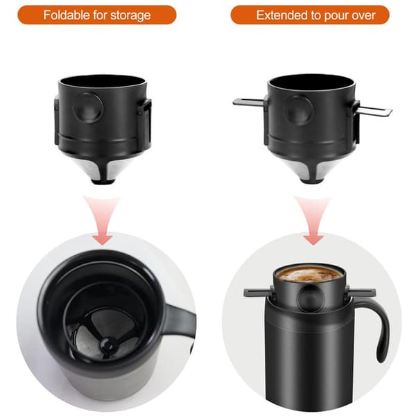 Camping Kaffemaskine Hæld Over Kaffemaskine Sæt, Camp Hæld Over Sæt, Bærbart Kaffesæt til Rejser, Camping, Kontorer, Backpacking