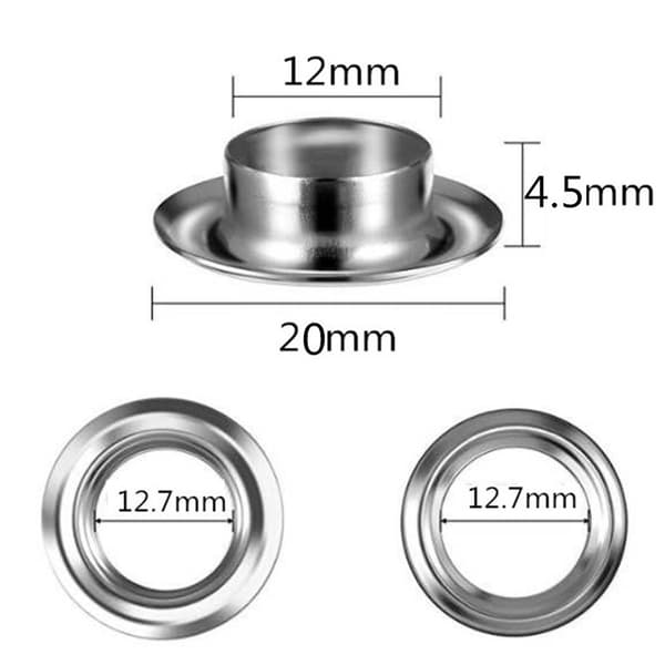 Maljesett, 12 mm, Sølv 1/2\"