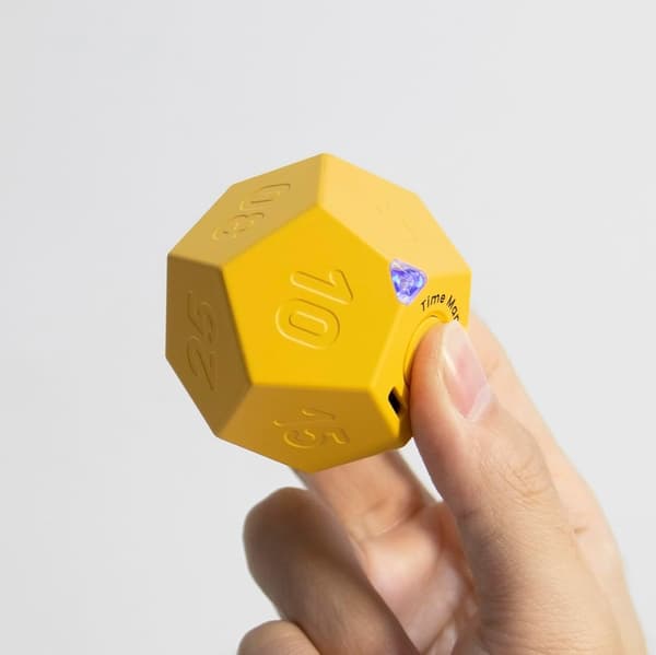 Mini 12-sidig kubtimer, 11 förinställda tider Pomodoro-timer för förbättrad produktivitet. Idealisk för ADHD-hantering, träning, studier och matlagning i köket