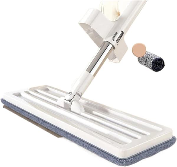 360° Rotation Håndfri Vask Dovne Moppe med Vrider Våd Tør Dobbeltanvendelig Flad Moppe (Moppe-35cm 2 stk. Klud)