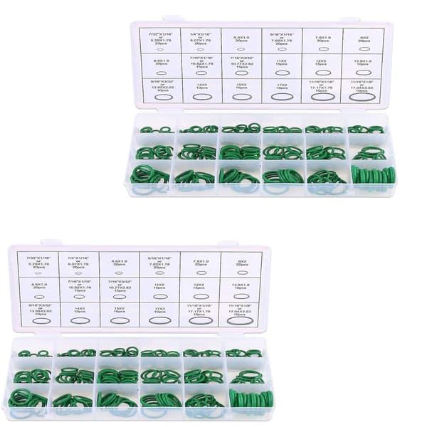 270 st*2 Kompressor O-ringar Kit 18 Storlekar Bil Luftkonditionering AC Gummi O-ring Packningssortiment green