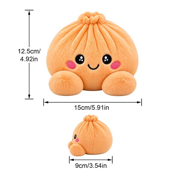 Jättestor dumplingkudde söt plysch fylld ångad bulle kudde heminredning 01-orange One Size 01-orange