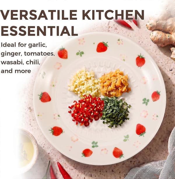 2 stk. keramiske hvitløksraspeplater, 13 cm ingefær- og parmesanrasper (stil 2)