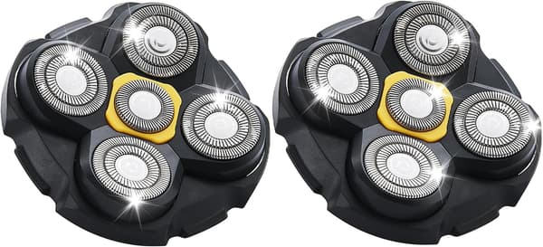 Udskiftningshoveder til barbermaskine kompatible med Microtouch Titanium Head Shaver, til skaldede mænd, 2-pak