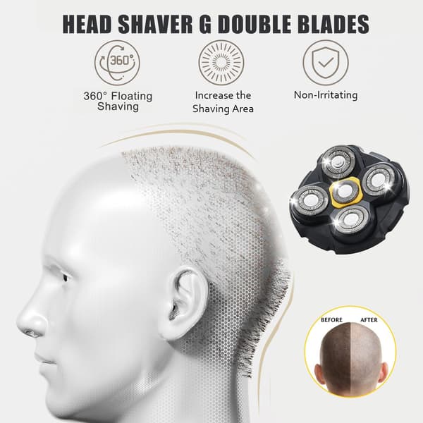 Barberhode erstatningshoder kompatible med Microtouch Titanium Head Shaver, for skallede menn 2-pakning
