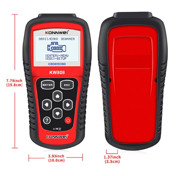 KONNWEI KW808 Auto OBDII Kode Leser 2.8\" Stor Skjerm OBD2 Skanner, Sjekk Bilmotorlys Feilkode Analysator