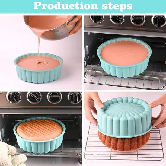 Sett med 2 runde bakeformer – 20 cm non-stick silikon for kaker, ostekake, brownies og quiche