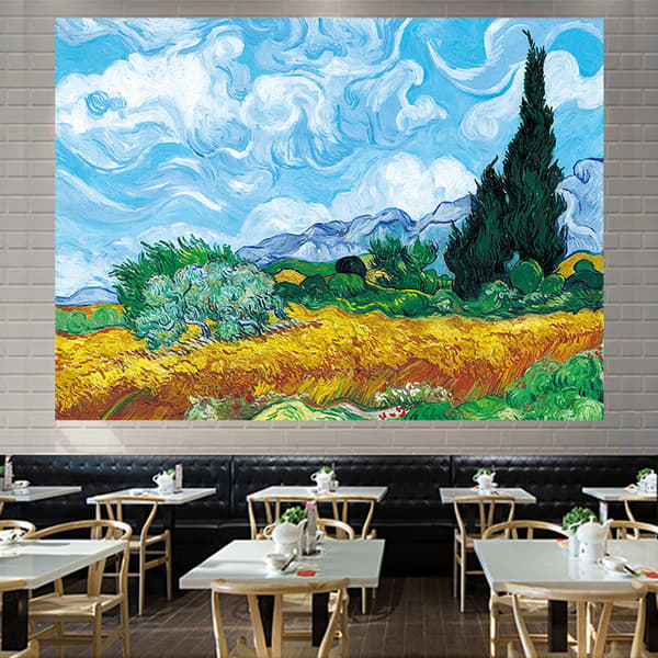 Väggbonad för sovrum, Vincent Van Gogh Abstrakt Landskapsbonad för Sovrum Estetiskt Vardagsrum Heminredning 150*130 cm Wheat Field