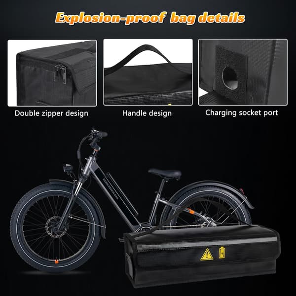 2-pack E-cykel Batteri Brandsäker Låda - 1400°C Resistens, Vattentät & Explosionssäker Väska för Säker Förvaring & Transport
