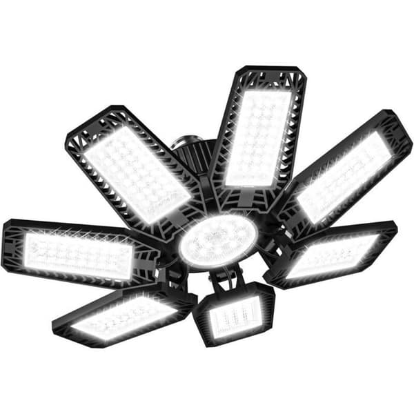 200W LED Loftlampe – 20.000 lm – 6.500 K – 7 Justerbare Paneler – E26/E27 Fatning til Garage, Værksted, Kælder, Lager