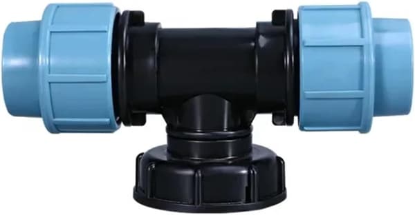 Tankadapter 1 1/2 3/4 tommer groft gevindfittings albue lige udløbsforbindelse plast 1 stk (T-forbindelse, DN15 (20MM))