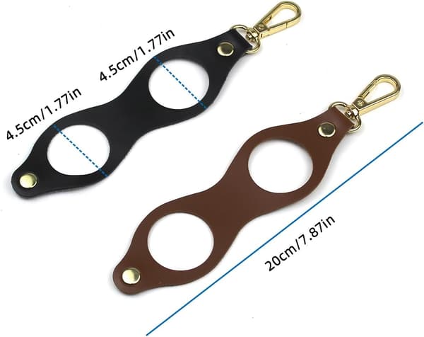 4 st lädergolfbollhållare, 1-pack skyddande bärbar påse med spänne för golfbag/bälte