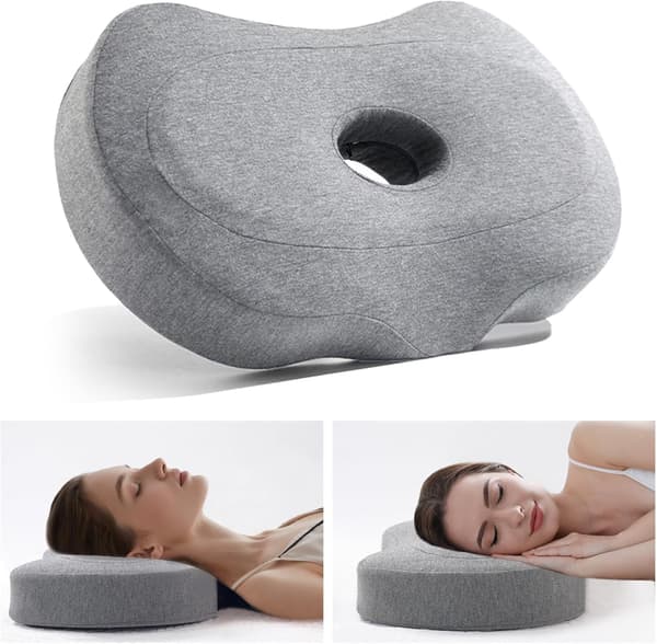 Piercingkudde med hål, Memory Foam-kudde, Piercingkudde med hål, Piercingkudde för öron för sidosovare för smärtlindring